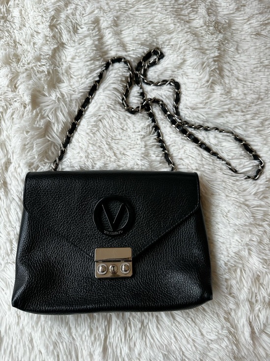 Valentino Handbags - Valentino By Mario Valentino Isabelle Dollaro Black Leather Crossbody Bag